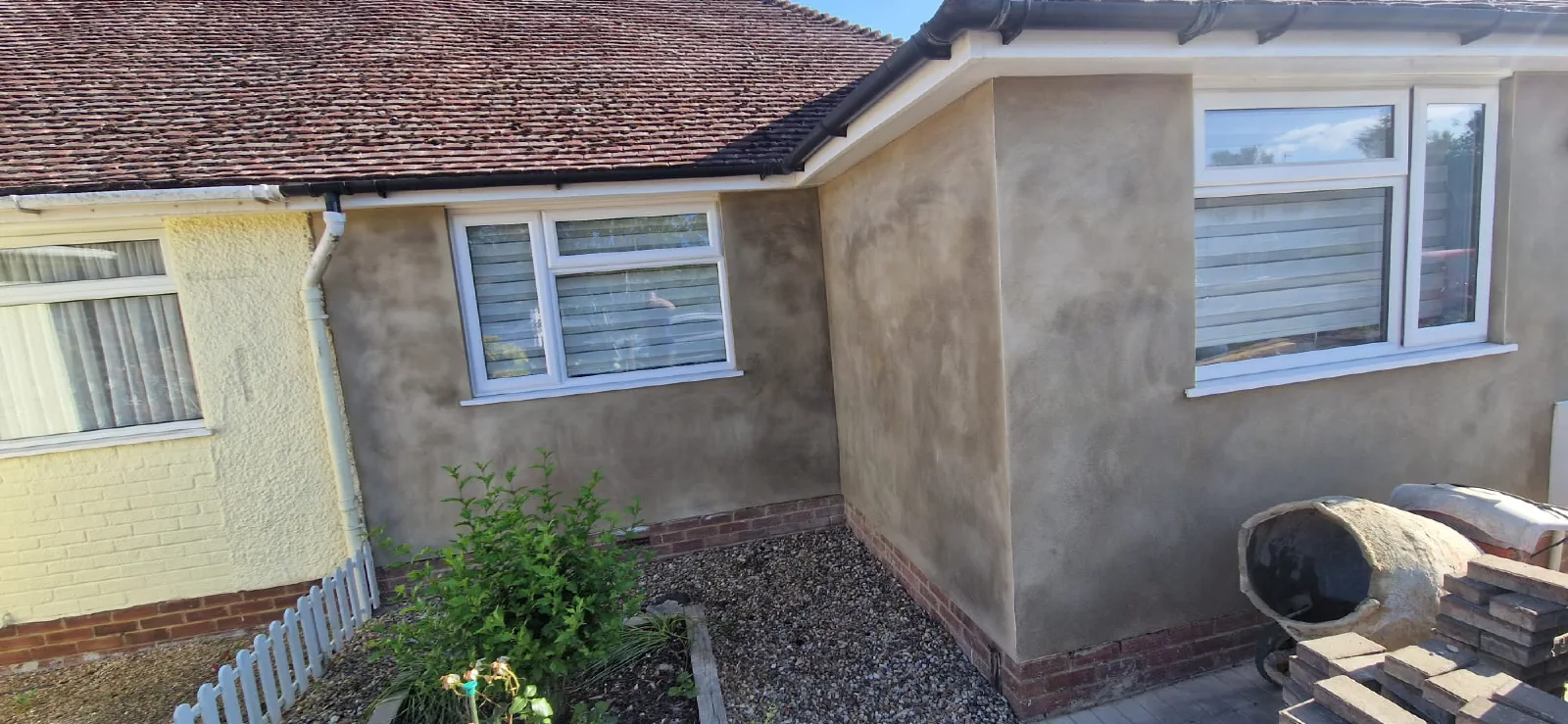 Rendered front elevation before final decoration